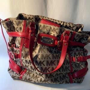 Michael Kors Red and Brown Women's Bag